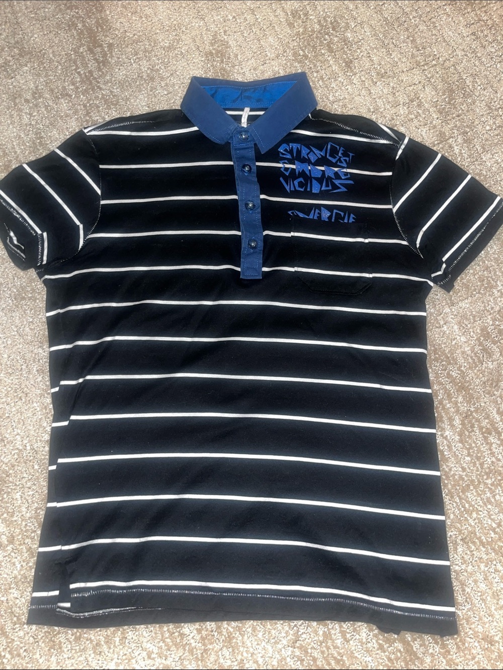 Energie Italian Polo with Iridescent Blue Collar
